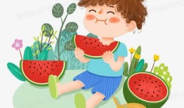头像女孩吃瓜卡通,趣味横生演绎夏日炎炎
