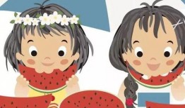 头像女孩吃瓜卡通,趣味横生演绎夏日炎炎